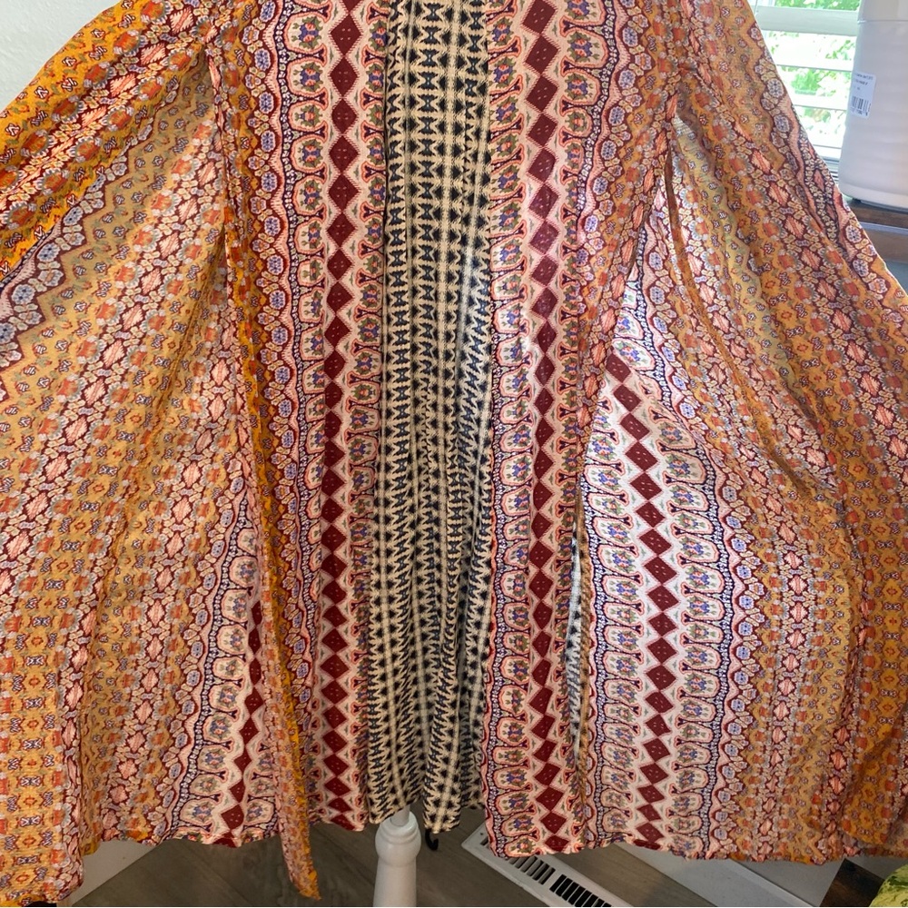Anthropologie Deco Cover-Up Maxi Dress Multicolor Bohemian Maxi Skirt, Size Xs - Picture 8 of 16